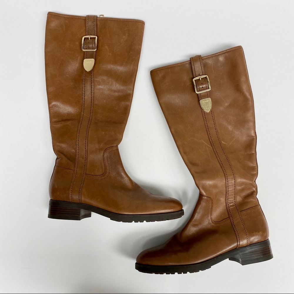 Coach Brown Leather Riding Boots, Size 7.5